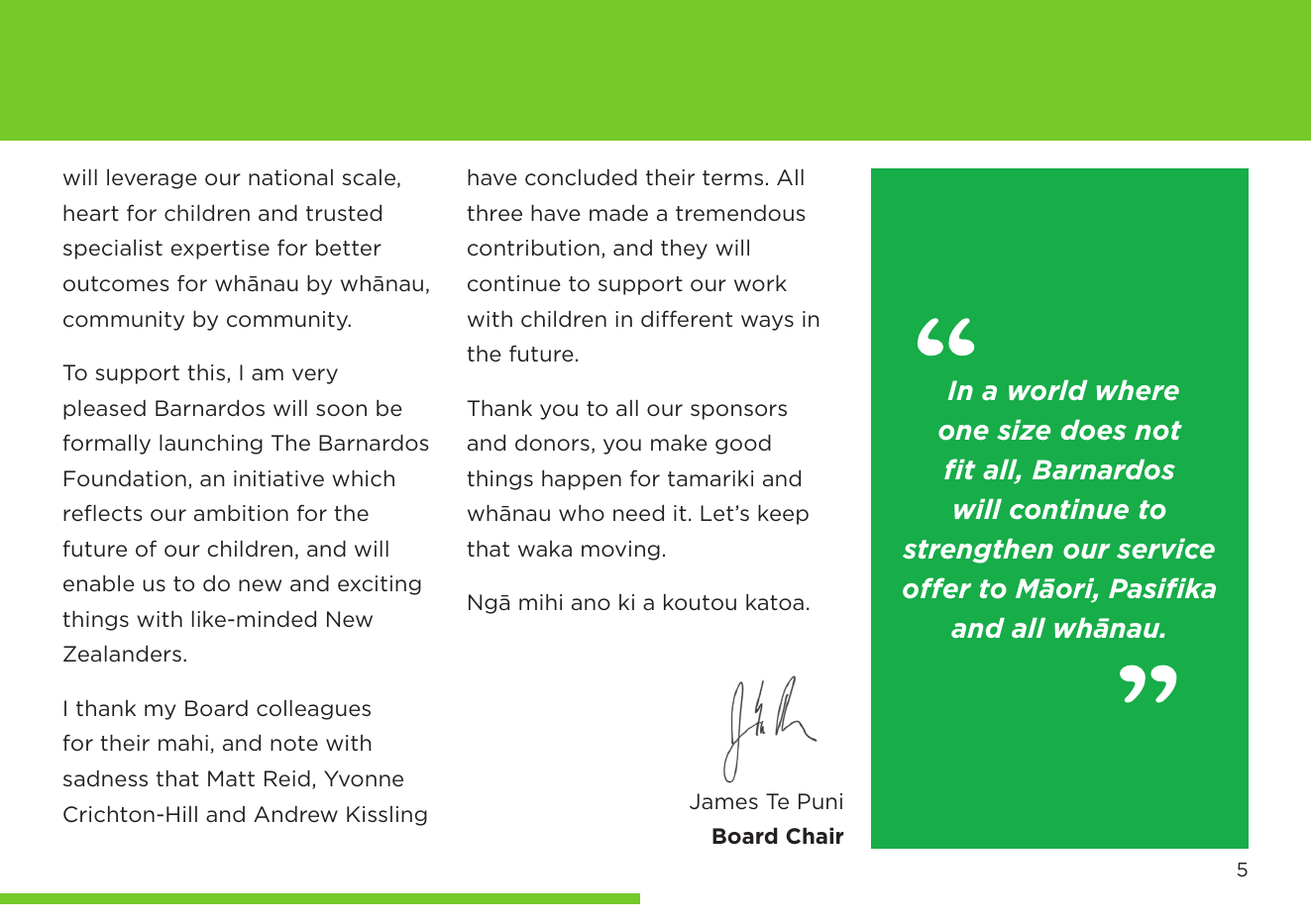 Annual report spread demonstrating typographic hierarchy