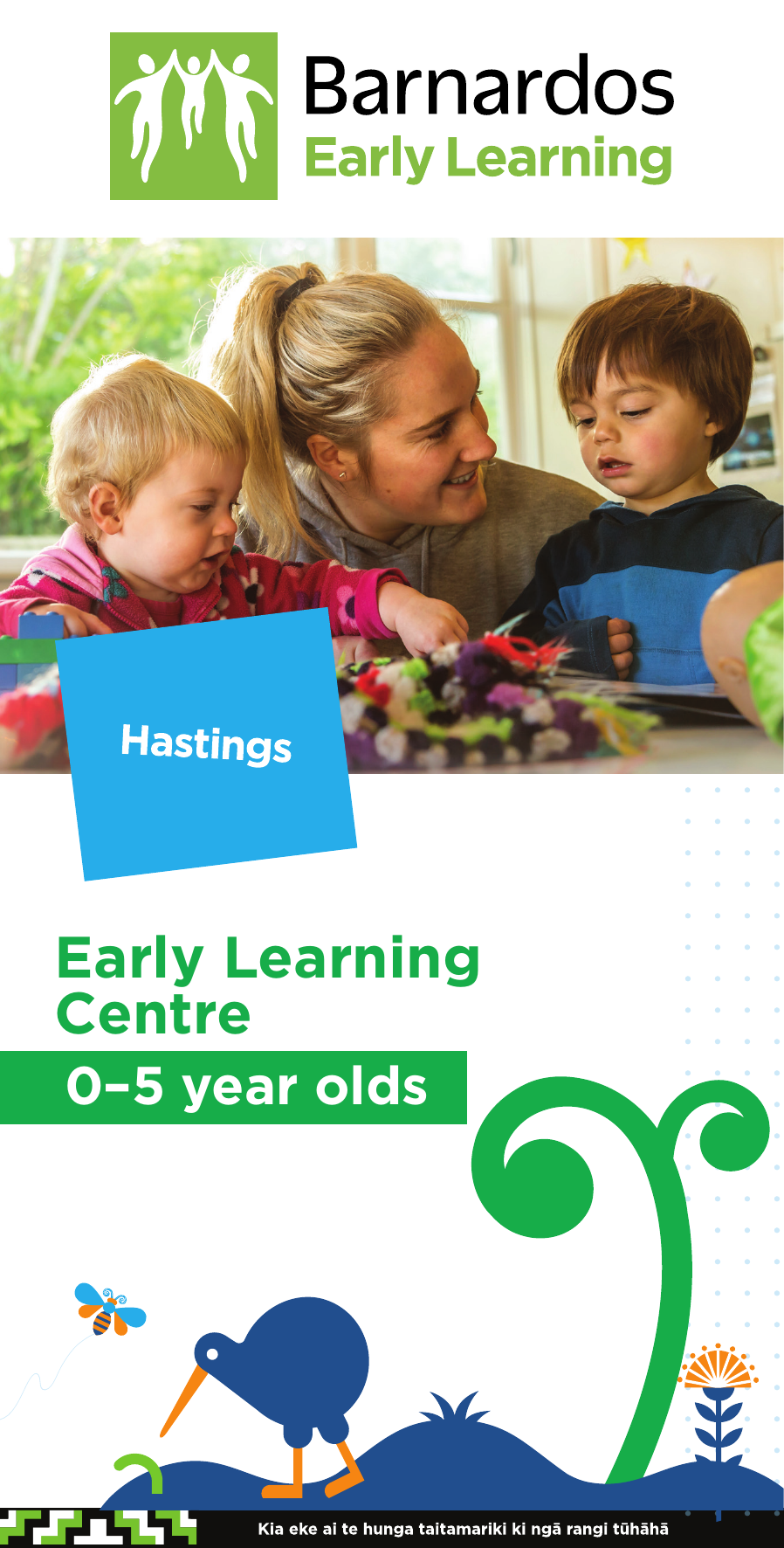Front page of the Barnardos Early Learning Hastings flyer
