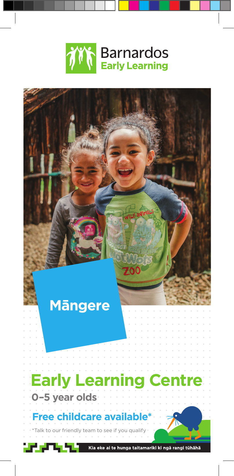 Front page of the Barnardos Early Learning Māngere flyer